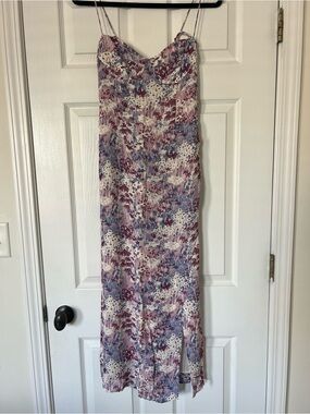 Reformation Pink and Lavender Floral Slip Dress